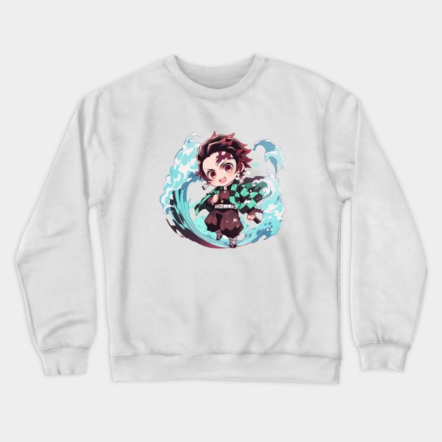 Chibi Tanjiro - Demon Slayer Crewneck Sweatshirt by Klover